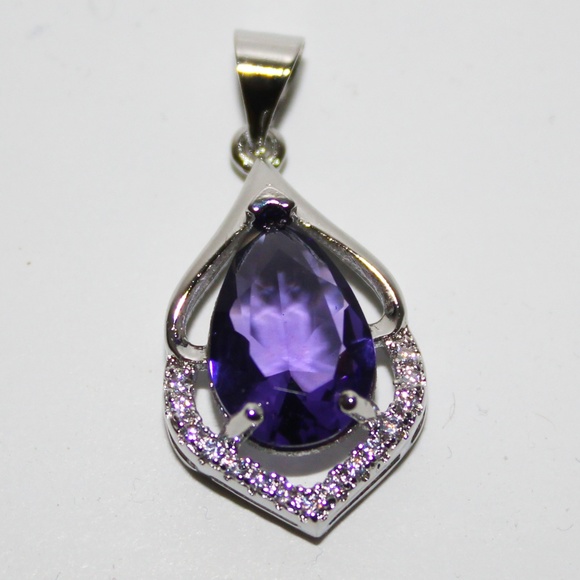 Jewelry - Sterling Silver Genuine Amethyst Pendant